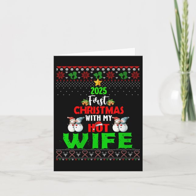 Womens First Christmas With My Hot New Wife 2025 C Card (Front)