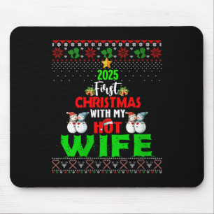 Womens First Christmas With My Hot New Wife 2025 C Mouse Mat