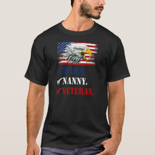 Womens First Mama Now Nanny American Eagle Flag Fa T-Shirt