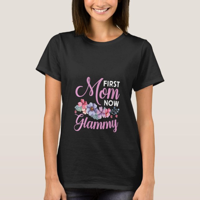 Womens First Mum Now Glammy Grandma Blessings Prom T-Shirt (Front)