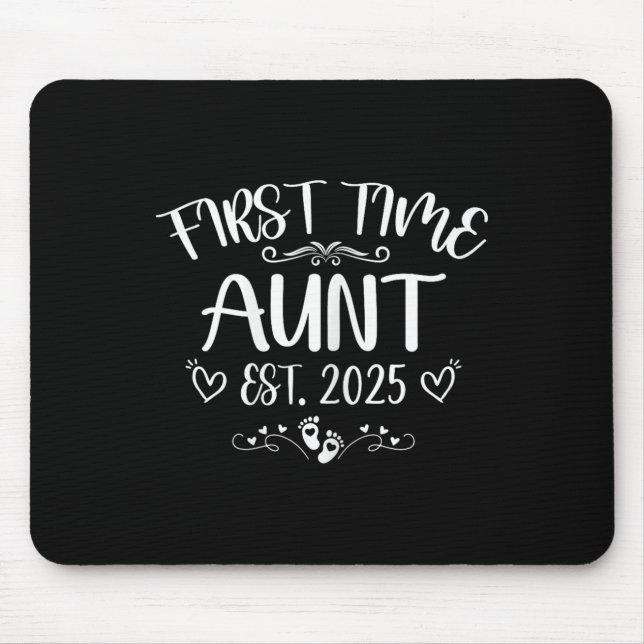 Womens First Time Aunt Est 2025 Soon To Be Mom Mot Mouse Mat (Front)