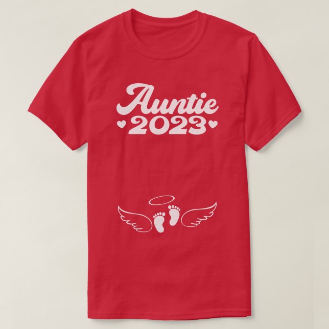 Womens First time Auntie 2023 Pregnancy Announceme T-Shirt (Design Front)