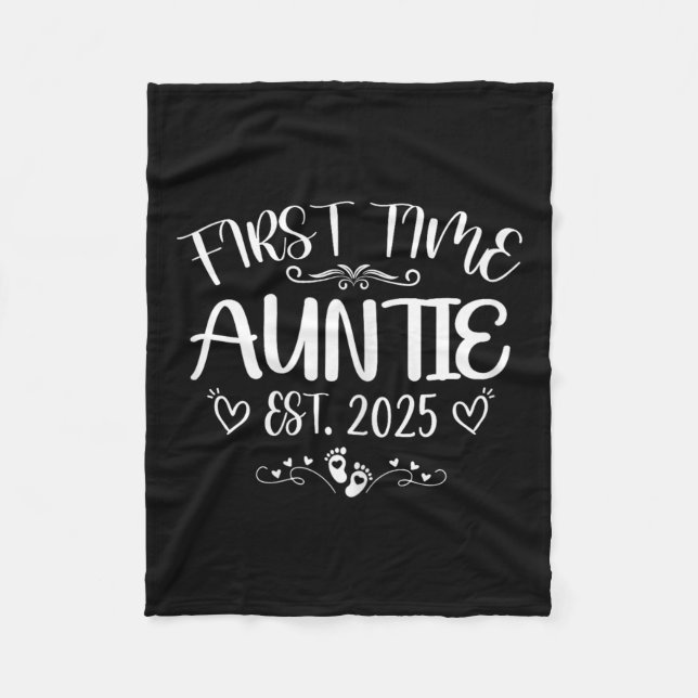 Womens First Time Auntie Est 2025 Soon To Be Mom M Fleece Blanket (Front)