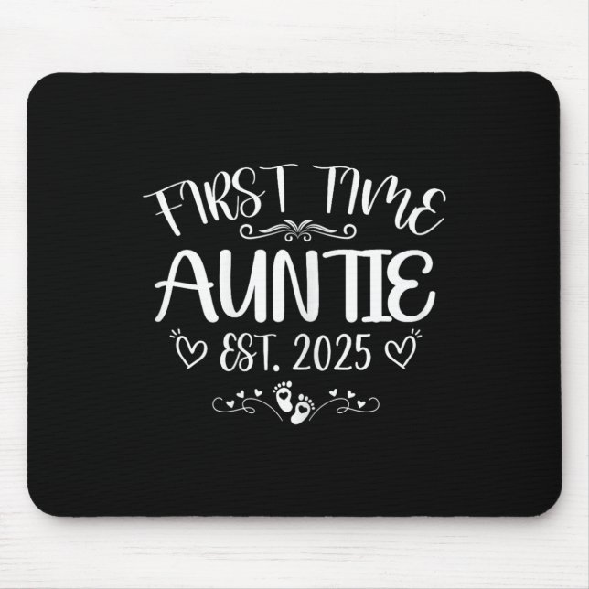 Womens First Time Auntie Est 2025 Soon To Be Mom M Mouse Mat (Front)