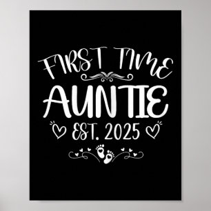 Womens First Time Auntie Est 2025 Soon To Be Mom M Poster