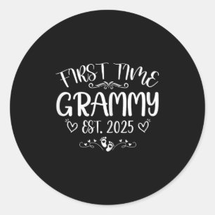 Womens First Time Grammy Est 2025 Soon To Be Mom M Classic Round Sticker