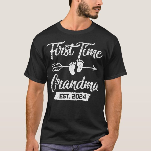 Womens First Time Grandma 2024 Mothers Day Soon To T-Shirt (Front)