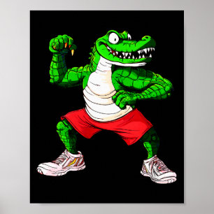Womens Fitness Crocodile V-neck  Poster
