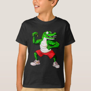 Womens Fitness Crocodile V-neck T-Shirt