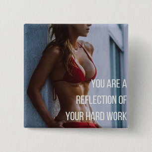 Women's Fitness Inspirational Words - Hard Work 15 Cm Square Badge