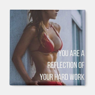 Women's Fitness Inspirational Words - Hard Work Magnet