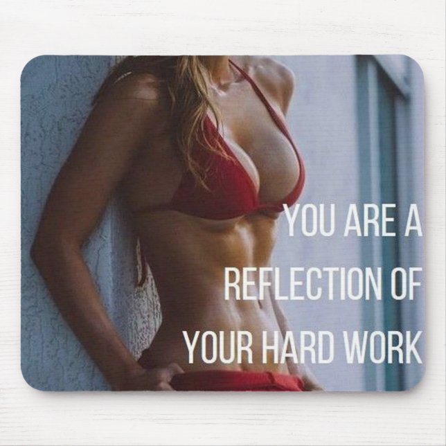 Women's Fitness Inspirational Words - Hard Work Mouse Mat (Front)