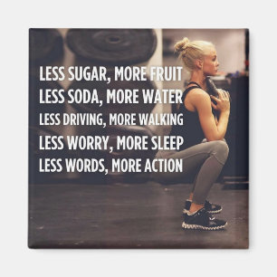 Women's Fitness Inspirational Words - More Action Magnet