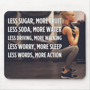 Women's Fitness Inspirational Words - More Action Mouse Mat