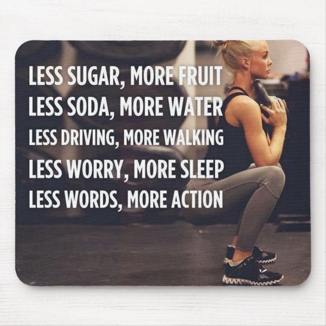 Women's Fitness Inspirational Words - More Action Mouse Mat (Front)