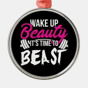 Women's Fitness - Wake Up Beauty, Time To Beast Metal Tree Decoration