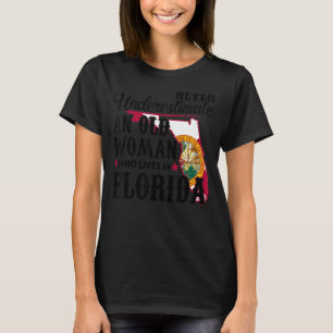 Womens Flag Florida Home Old Woman Flo Grown T-Shirt