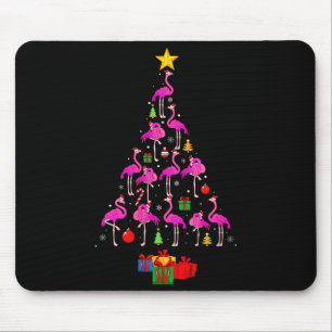 Womens Flamingo Christmas Tree Pajamas Santa Hat F Mouse Mat