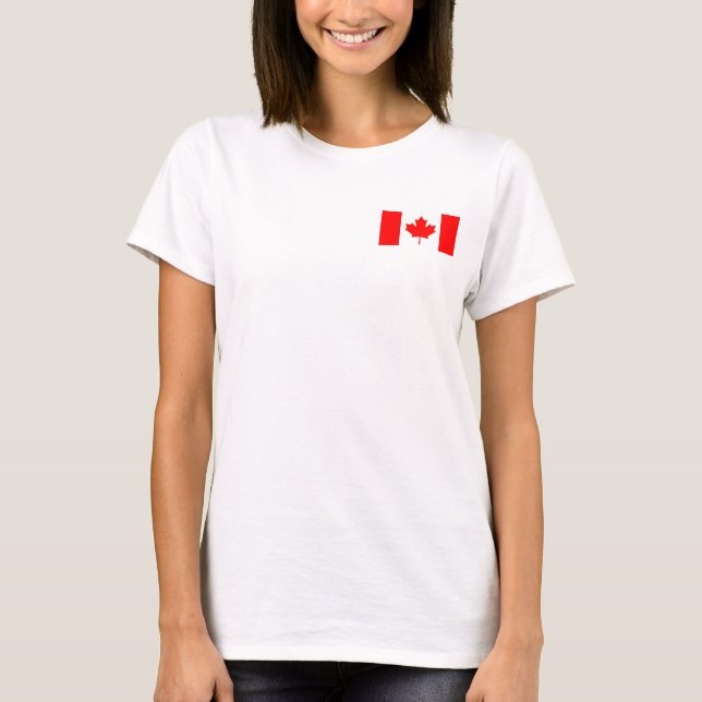 Women's  Fleece Zip Jogger with flag of Canada T-Shirt (Front)