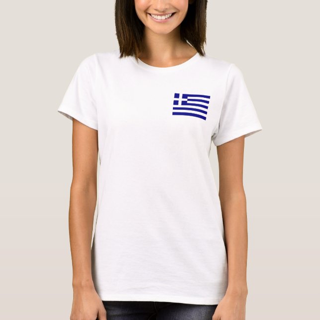 Women's  Fleece Zip Jogger with flag of Greece T-Shirt (Front)