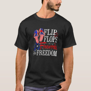 Women's Flip Flops Fireworks & Freedom Women Girls T-Shirt
