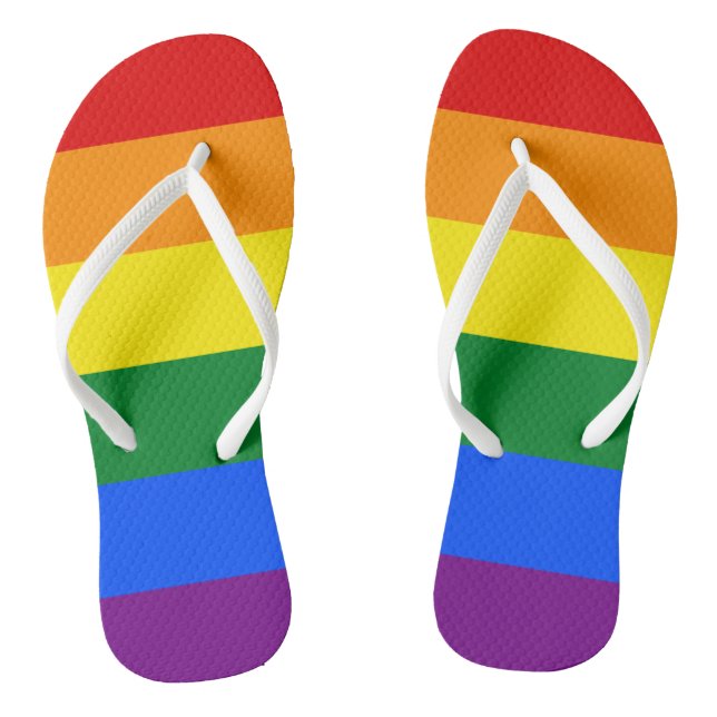 Womens Flip Flops - Pride Colours (Footbed)