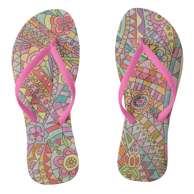 Women's Flip Flops, Slim Straps Flops (Footbed)
