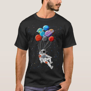 Womens Floating Astronaut Balloon Galaxy Futuristi T-Shirt