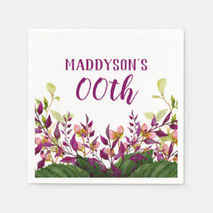 Women's Floral 80th 90th 91st 92nd 95th 98th 99th Napkin