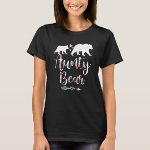 Womens Floral Bear Matching Family Outfits Aunty B T-Shirt