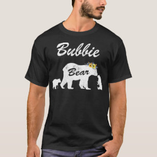 Womens Floral Bubbie Bear, Mum Of 2 Cubs ,Bubbie B T-Shirt