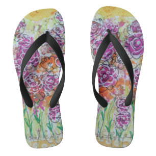 Women's Floral Flip Flops