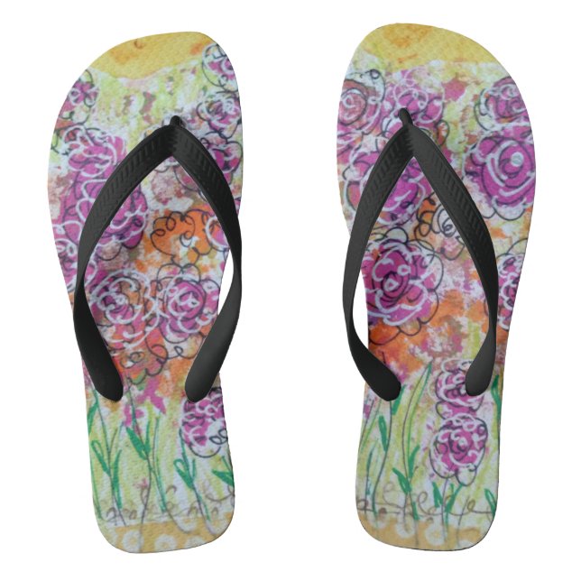Women's Floral Flip Flops (Footbed)
