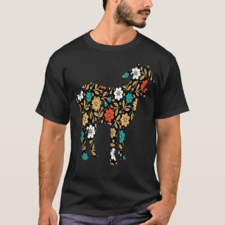 Womens Floral Goats Graphics For Goat Lovers Girls T-Shirt