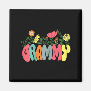 Womens floral retro vintage grammy happy mothersWo Magnet