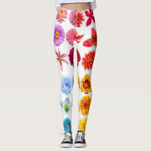 Women's Floral Rose Print Trousers - Customizable Leggings