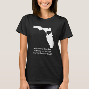 Womens Florida Map Heart Pride Girls Cute T-Shirt