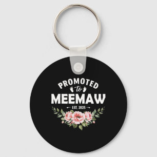 Womens Flower Promoted To Meemaw 2025 Key Ring