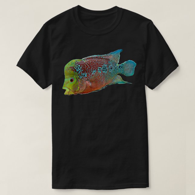 Womens Flowerhorn cichlid freshwater aquarium fish T-Shirt (Design Front)