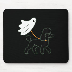 Womens Flying Ghost Walking Black Poodle - Dog Mum Mouse Mat