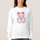 Women's Folky Heart with Rabbits Sweatshirt