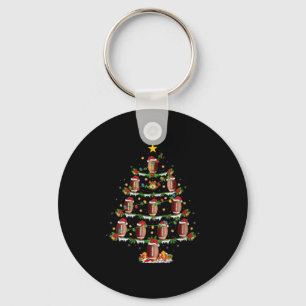 Womens Football Christmas Tree Lights Srts Player Key Ring