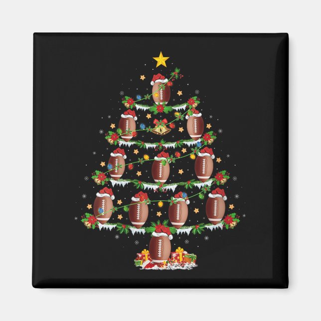 Womens Football Christmas Tree Lights Srts Player  Magnet (Front)