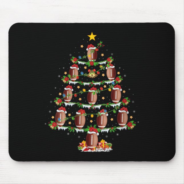 Womens Football Christmas Tree Lights Srts Player  Mouse Mat (Front)