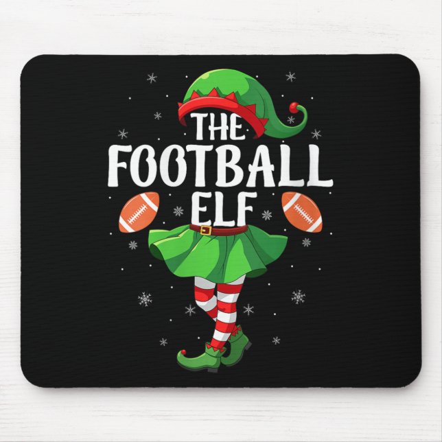 Womens Football Elf Christmas Girls Women Elf Squa Mouse Mat (Front)