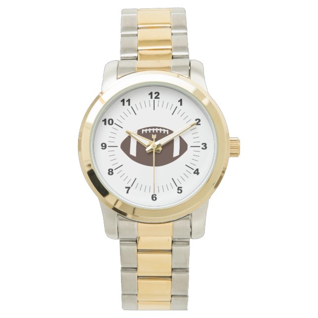 Women's Football Oversized Two-Tone Bracelet Watch (Front)
