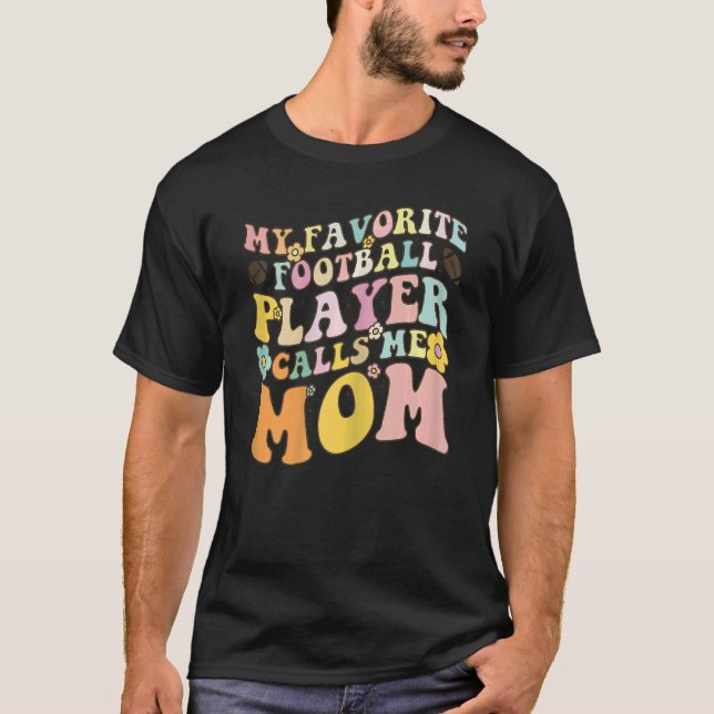 Womens Football Player Mum My Favourite Football P T-Shirt (Front)