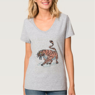WOMEN'S FOOTBALL T-SHIRT - FIERCE TIGER