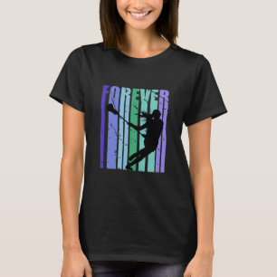 Womens Forever Lacrosse Retro Vintage Distressed D T-Shirt