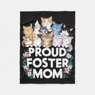 Womens Foster Cat Adopt Shirt Proud Foster Mum Fleece Blanket